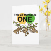 スウィングモンキー1st誕生日tシャツとギフト カード (黄色い花)