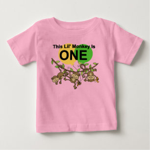 スウィングモンキー1st誕生日tシャツとギフト ベビーTシャツ