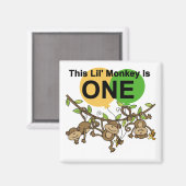 スウィングモンキー1st誕生日tシャツとギフト マグネット (正面/裏面)