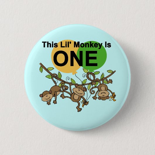 スウィングモンキー1st誕生日tシャツとギフト 缶バッジ (正面)