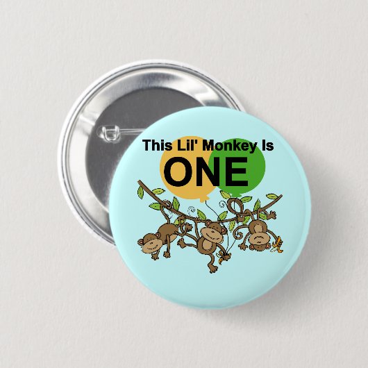 スウィングモンキー1st誕生日tシャツとギフト 缶バッジ (正面&裏面)