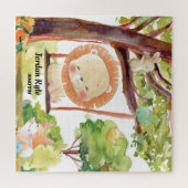 スウィングライオン、キツネ、バニーと鳥の赤面自然 ジグソーパズル (横)