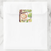 スウィングライオン、キツネ、バニーと鳥の赤面自然 スクエアシール (バッグ)