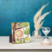 スウィングライオン、キツネ、バニーと鳥の赤面自然 フォトプラーク (インサイチュ)