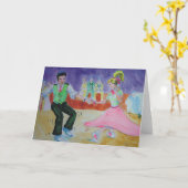 スウィング踊りオン土曜の夜 カード (黄色い花)