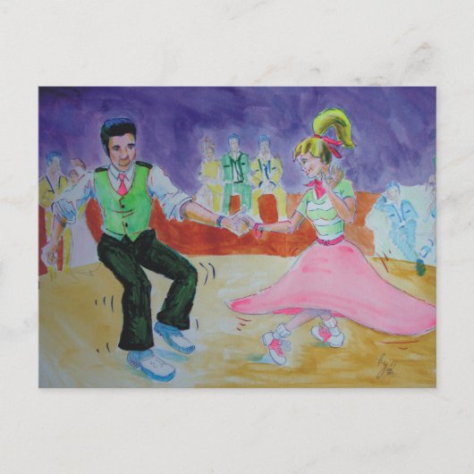 スウィング踊りオン土曜の夜 ポストカード (正面)