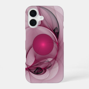 スウィング・フラクタル モダン・アブストラクト ベリー・ピンク・アート iPhone 16ケース