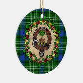 スウィントンクランバッジ&タータンチェックパーソナライズされたクリスマス セラミックオーナメント (右)