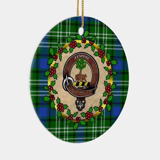 スウィントンクランバッジ&タータンチェックパーソナライズされたクリスマス セラミックオーナメント (右)