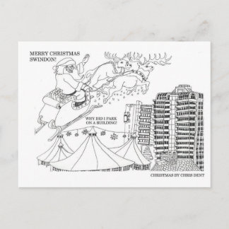 スウィンドンの町のはがきにクリスマス シーズンポストカード