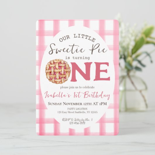 スウィーティパイ1歳の誕生日 招待状 (スタンド正面)