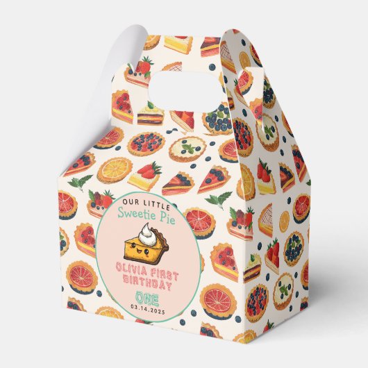 スウィーティパイ – Pi Day 1st Birthdayパーティー フェイバーボックス (正面サイド)