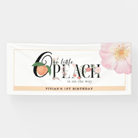 スウィーティーリトルピーチ1stバースデーウェルカム 横断幕 (横)