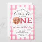 スウィーティー・パイ 1歳の誕生日 招待状 (正面/裏面)