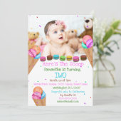 スウィーティ·アイス·クリーム·フォト·アニー·エイジ·バースデー·パーティー 招待状 (スタンド正面)