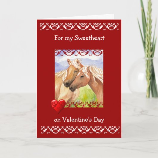 スウィートおもしろいアールバレンタインデー馬好き シーズンカード (正面)