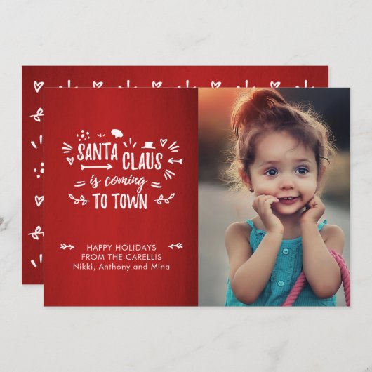 スウィートおもしろいサンタクロース来は脚本の写真 シーズンカード (正面/裏面)