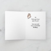 スウィートおもしろい誕生日かわいいフクロウ – カード (内部)
