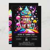 スウィートお洒落お祝い誕生日 招待状 (正面/裏面)