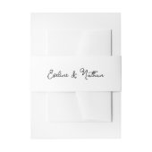 スウィートお洒落とシンプル白黒結婚の 招待状ベリーバンド (正面例)