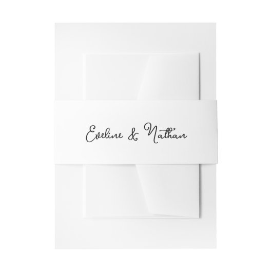 スウィートお洒落とシンプル白黒結婚の 招待状ベリーバンド (正面例)