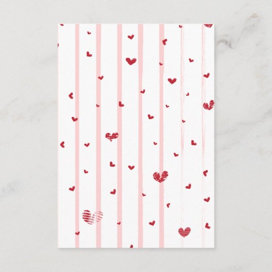 スウィートお洒落アートバレンタインのおむつラッフル エンクロージャーカード (裏面)