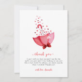 スウィートお洒落アールアンブレラバーブベイビーシャワー サンキューカード (正面)