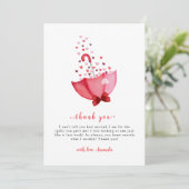 スウィートお洒落アールアンブレラバーブベイビーシャワー サンキューカード (スタンド正面)