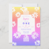 スウィートお洒落デイジーレインボー恋しく思リット1 招待状 (正面)