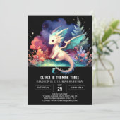 スウィートお洒落ドラゴン誕生日 招待状 (スタンド正面)