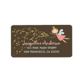 スウィートお洒落ピンクフェアリープリンセススターズアドレス ラベル (正面)