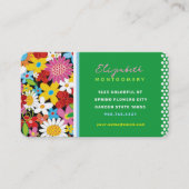 スウィートお洒落春の花カラフルガーデン 名刺 (正面)
