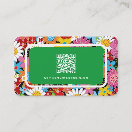 スウィートお洒落春の花カラフルガーデン 名刺 (裏面)