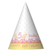 スウィートお洒落5thバースデーパーティーハット パーティーハット (正面)