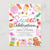 スウィートお祝いキャンディキッズキャンディランド誕生日 ポストカード (正面)