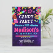 スウィートお祝いキャンディビュッフェバースデーパーティー 招待状 (スタンド正面)