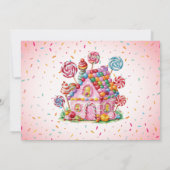 スウィートお祝いキャンディランドフォト子供の誕生日 招待状 (裏面)