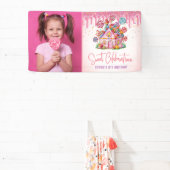 スウィートお祝いキャンディランドフォト子供の誕生日 横断幕 (インサイチュ)