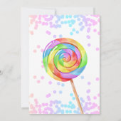 スウィートお祝いキャンディロリポップスカラフルガール 招待状 (裏面)