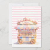 スウィートお祝いコットンキャンディガールズ誕生日 招待状 (裏面)