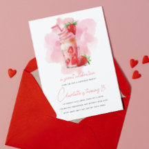 スウィートお祝いストロベリーミルクシェイク誕生日