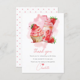 スウィートお祝いストロベリー誕生日 サンキューカード