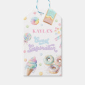 スウィートお祝いパステルキャンディランドガール誕生日 ギフトタグ (正面)