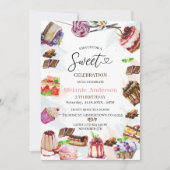 スウィートお祝いベビーシャワー誕生日 招待状 (正面)