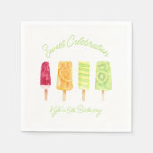 スウィートお祝いポプシクルバースデーパーティー スタンダードカクテルナプキン (正面)