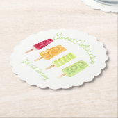 スウィートお祝いポプシクル誕生日 ペーパーコースター (アングル)