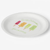 スウィートお祝いポプシクル誕生日 ペーパープレート (アングル)