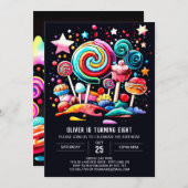 スウィートお祝いマジカル誕生日 招待状 (正面/裏面)