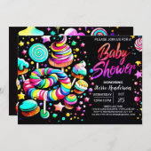 スウィートお祝いワンダーランドベビーシャワー 招待状 (正面/裏面)