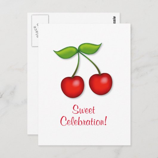 スウィートお祝い招待状 ポストカード (正面/裏面)